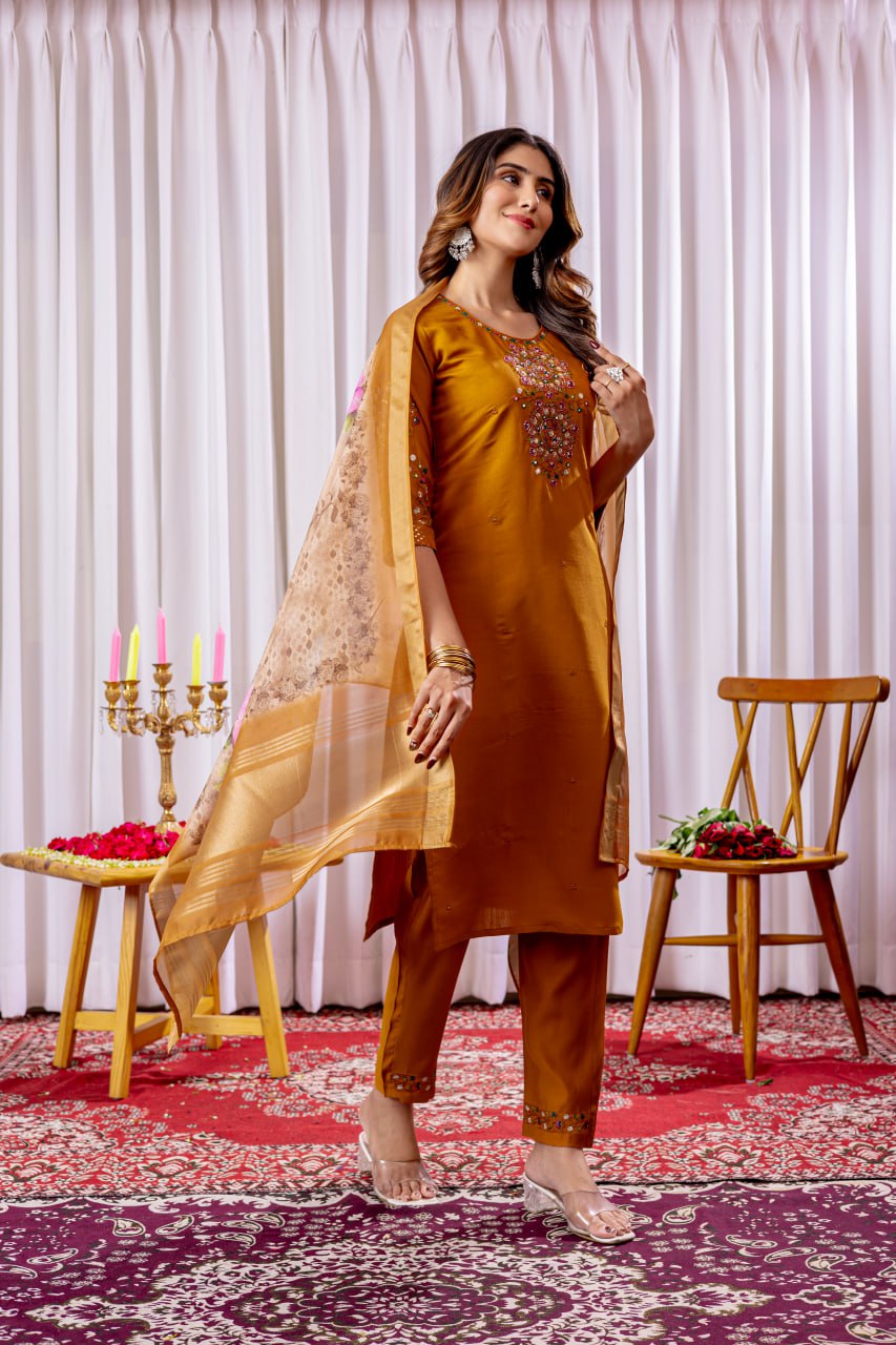 Elegant Straight Kurti Set
