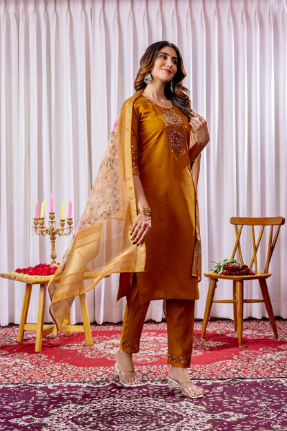 Elegant Straight Kurti Set
