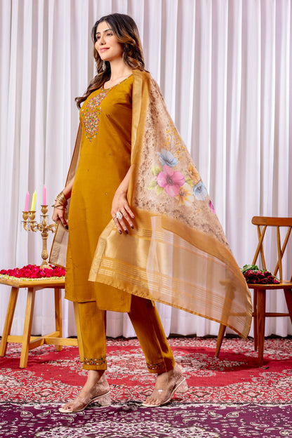 Elegant Straight Kurti Set