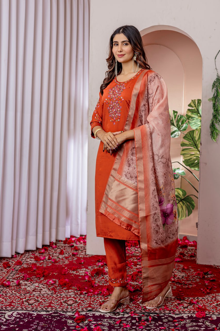 Elegant Straight Kurti Set