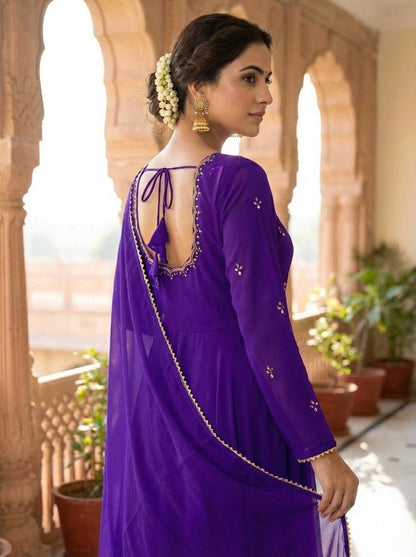 New purple Party Wear Look Georgette Gown