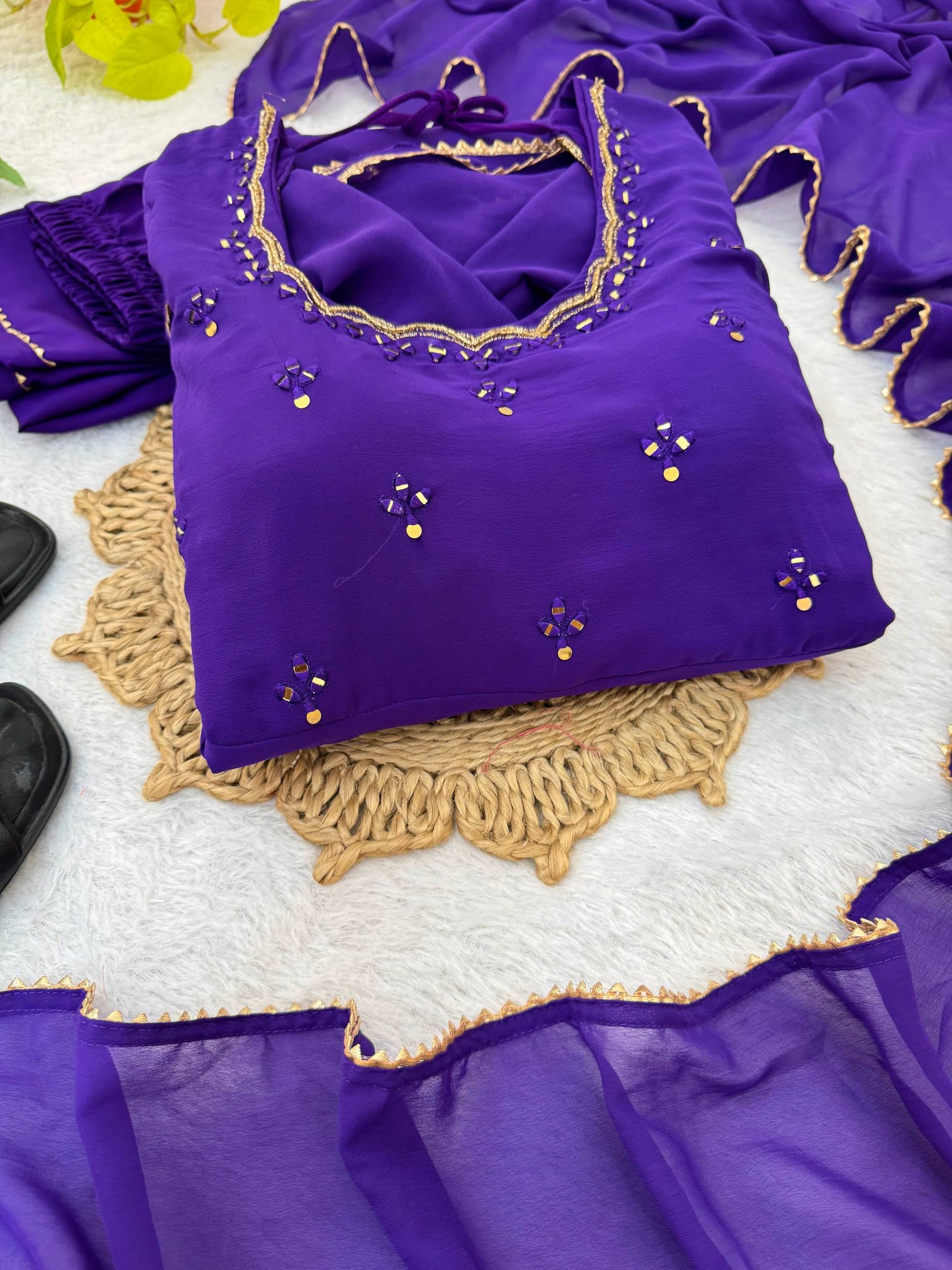 New purple Party Wear Look Georgette Gown