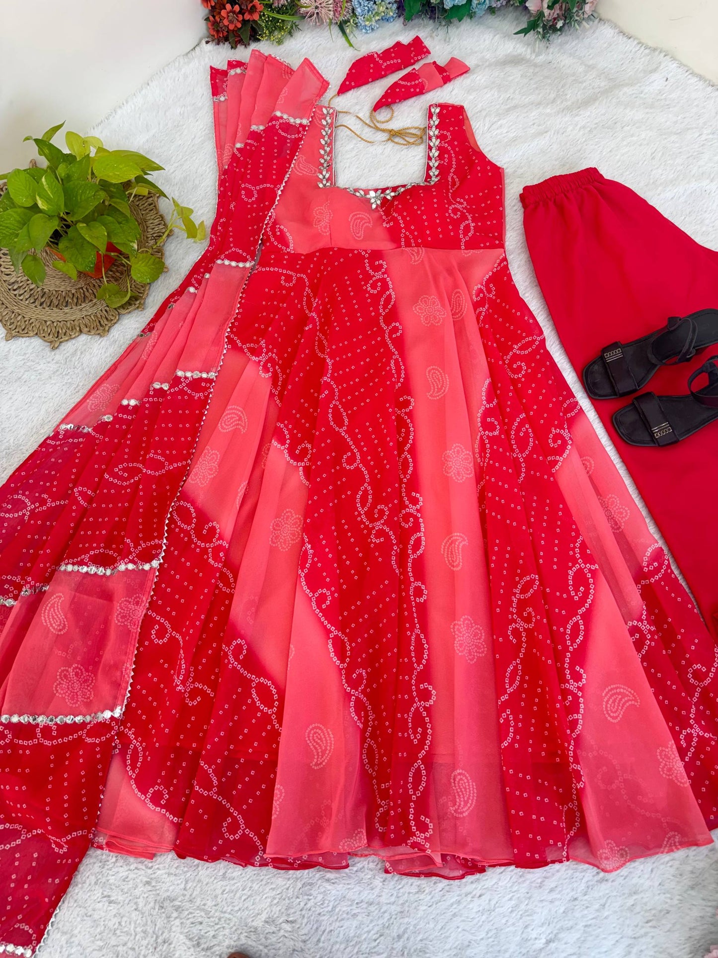 Georgette chiffon Gown for festival