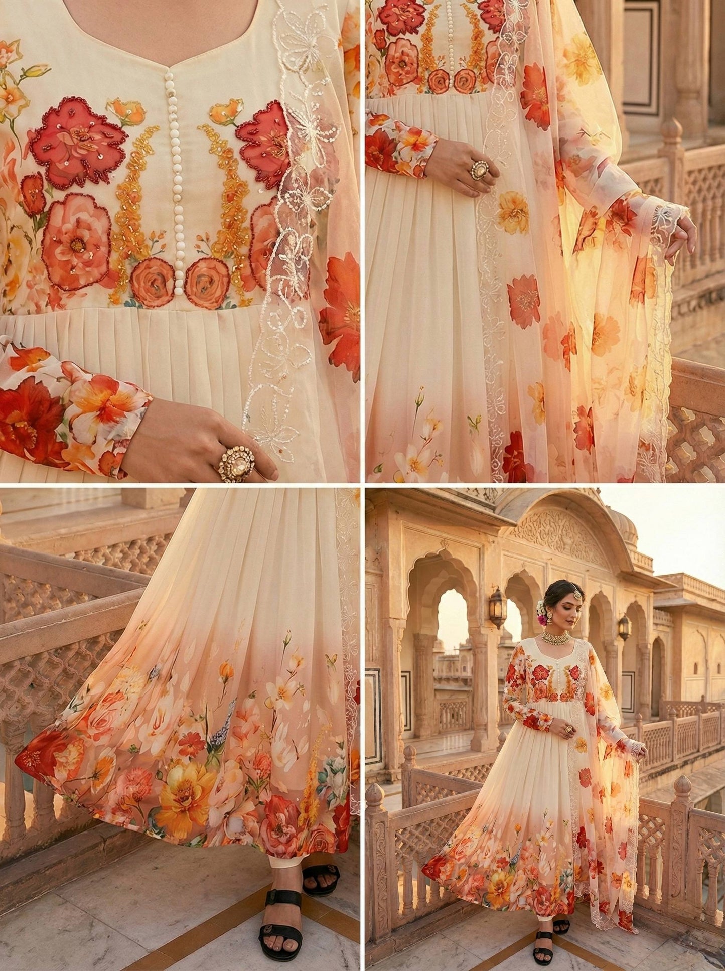 New Party Wear Look Fox Georgette Gown