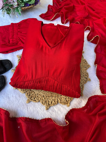 Chanderi Cotton  Gown With Dupatta , bottom