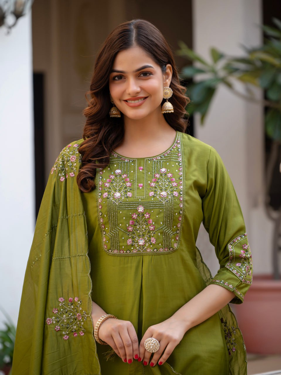 🌸 Designer Kurti Set with hand work 🌸