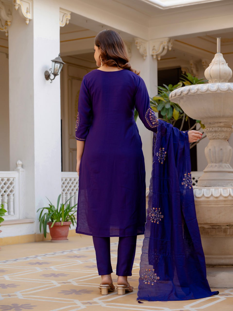 🌸 Designer Kurti Set with hand work 🌸