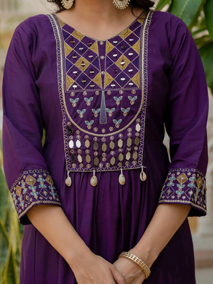 Real Mirror Hand Work kurti set