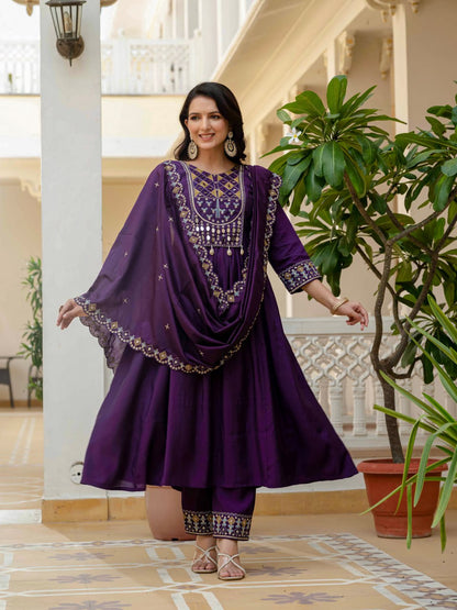 Real Mirror Hand Work kurti set