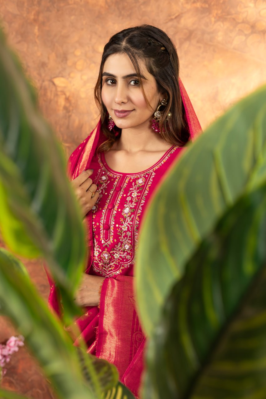 Effortless grace in our Straight Kurti Pant Dupatta set