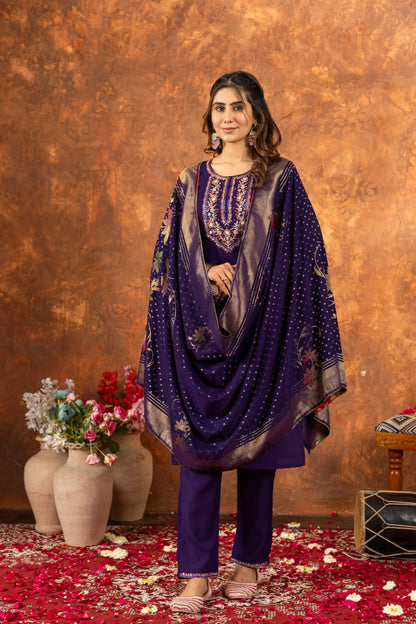 Effortless grace in our Straight Kurti Pant Dupatta set