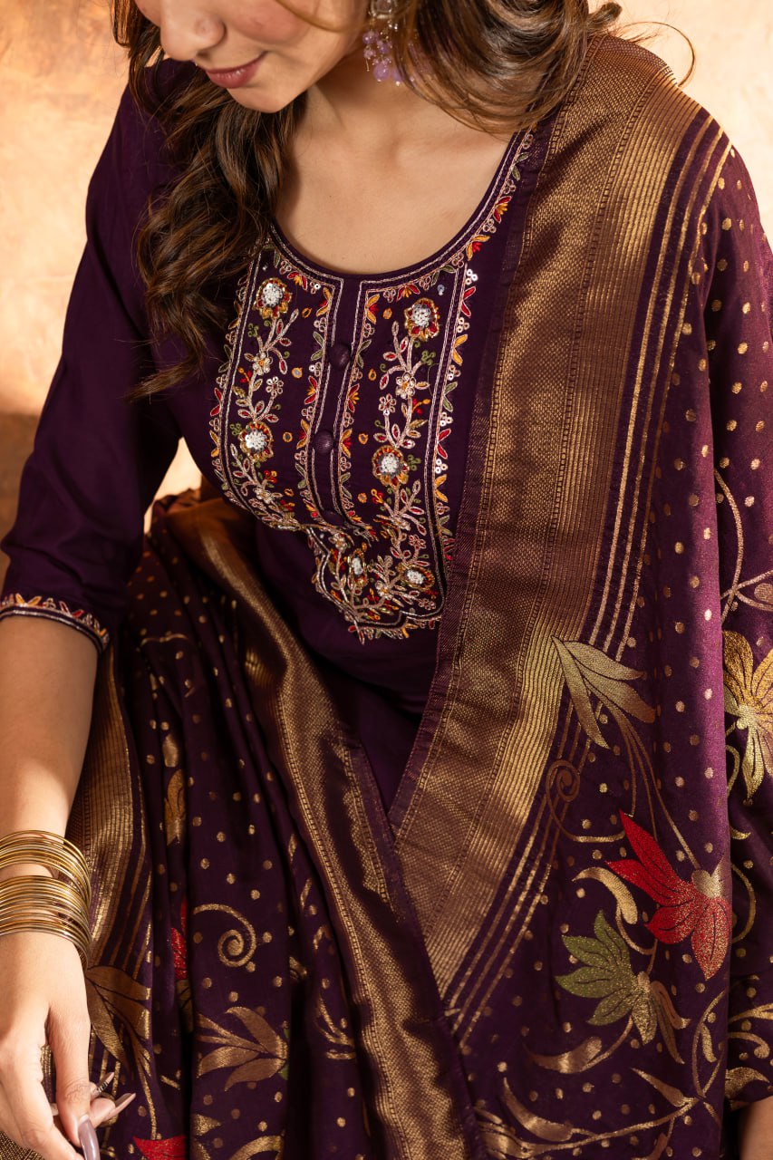 Effortless grace in our Straight Kurti Pant Dupatta set