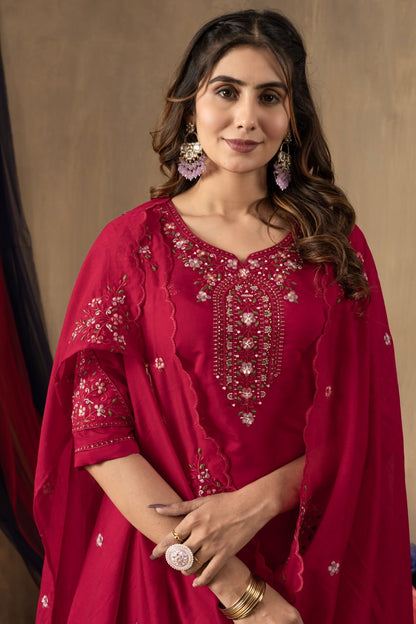 Elegant Straight Kurti Pant Dupatta Set