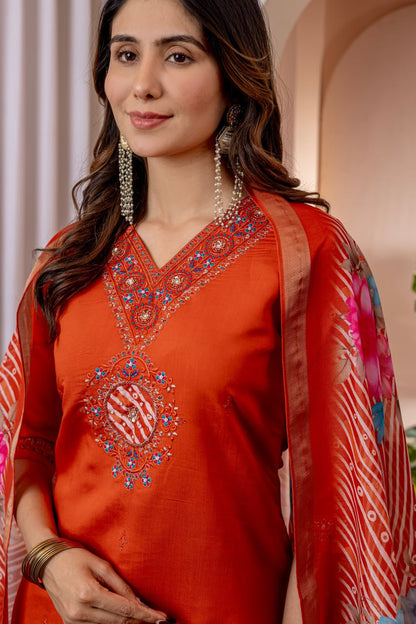 Straight Kurti Pant Dupatta Set