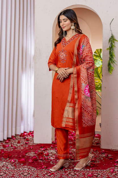 Straight Kurti Pant Dupatta Set