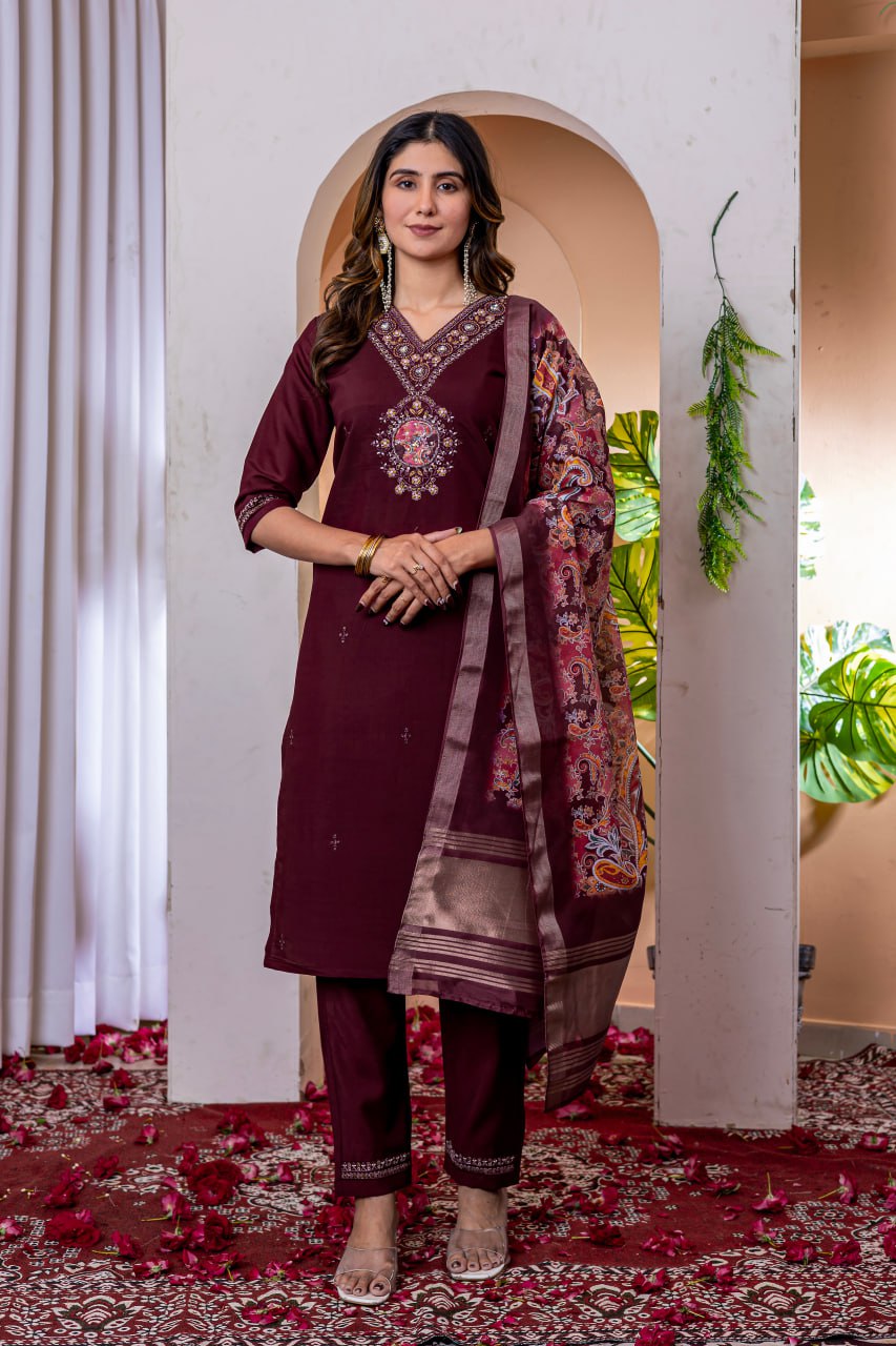 Straight Kurti Pant Dupatta Set