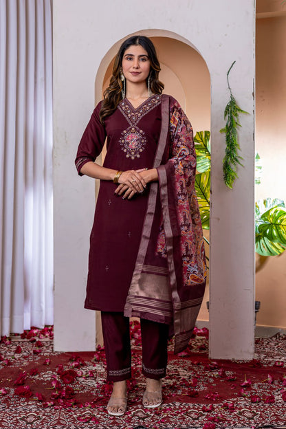 Straight Kurti Pant Dupatta Set