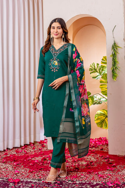 Straight Kurti Pant Dupatta Set