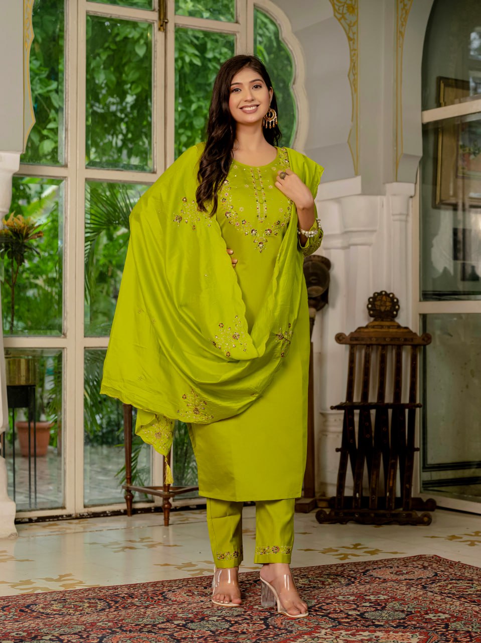 Elegant Straight Kurti Pant Dupatta Set