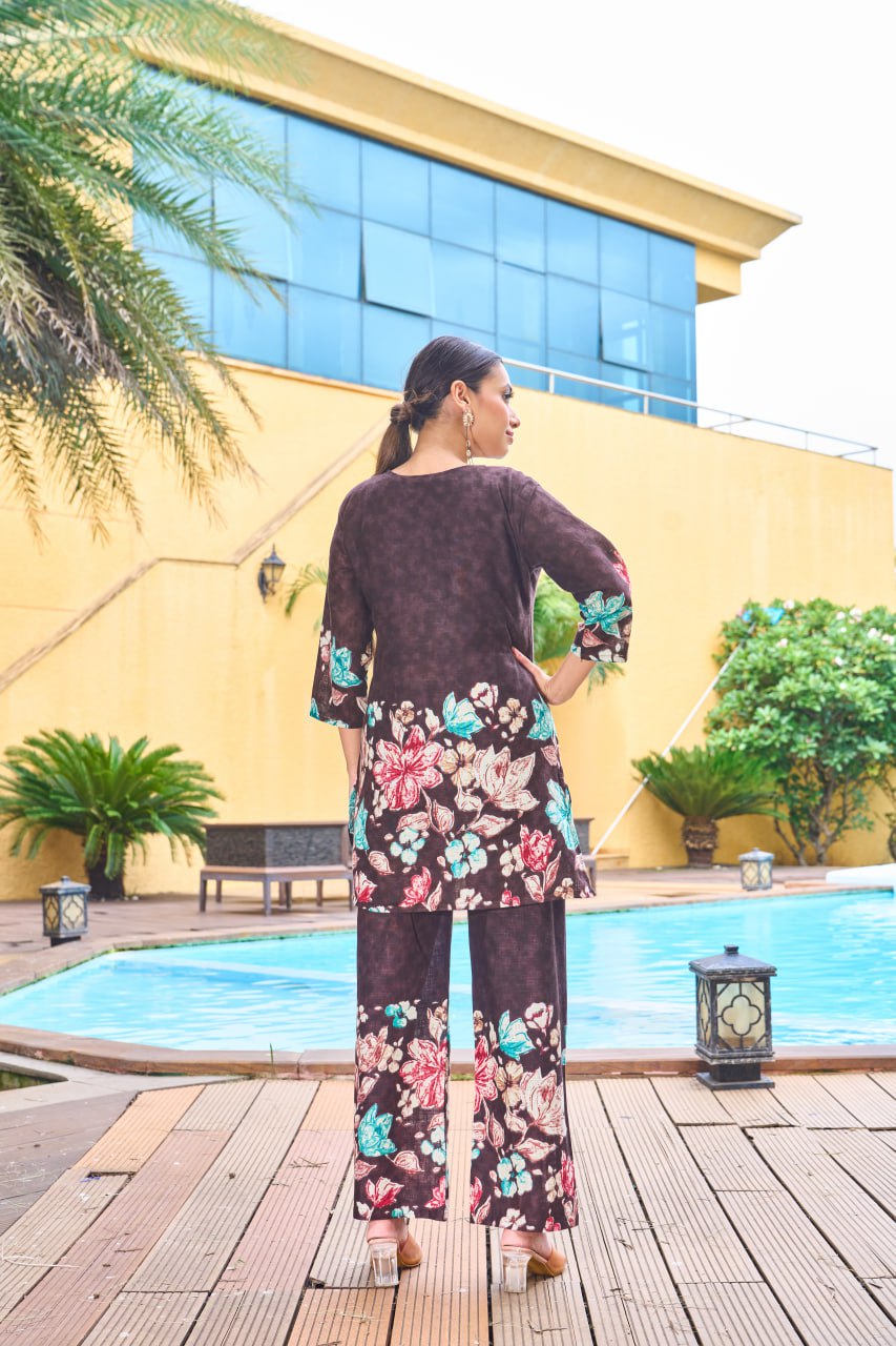 premium floral designer co ord set