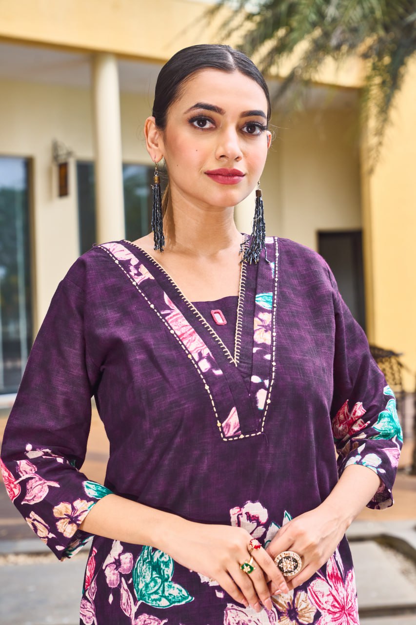 premium floral designer co ord set