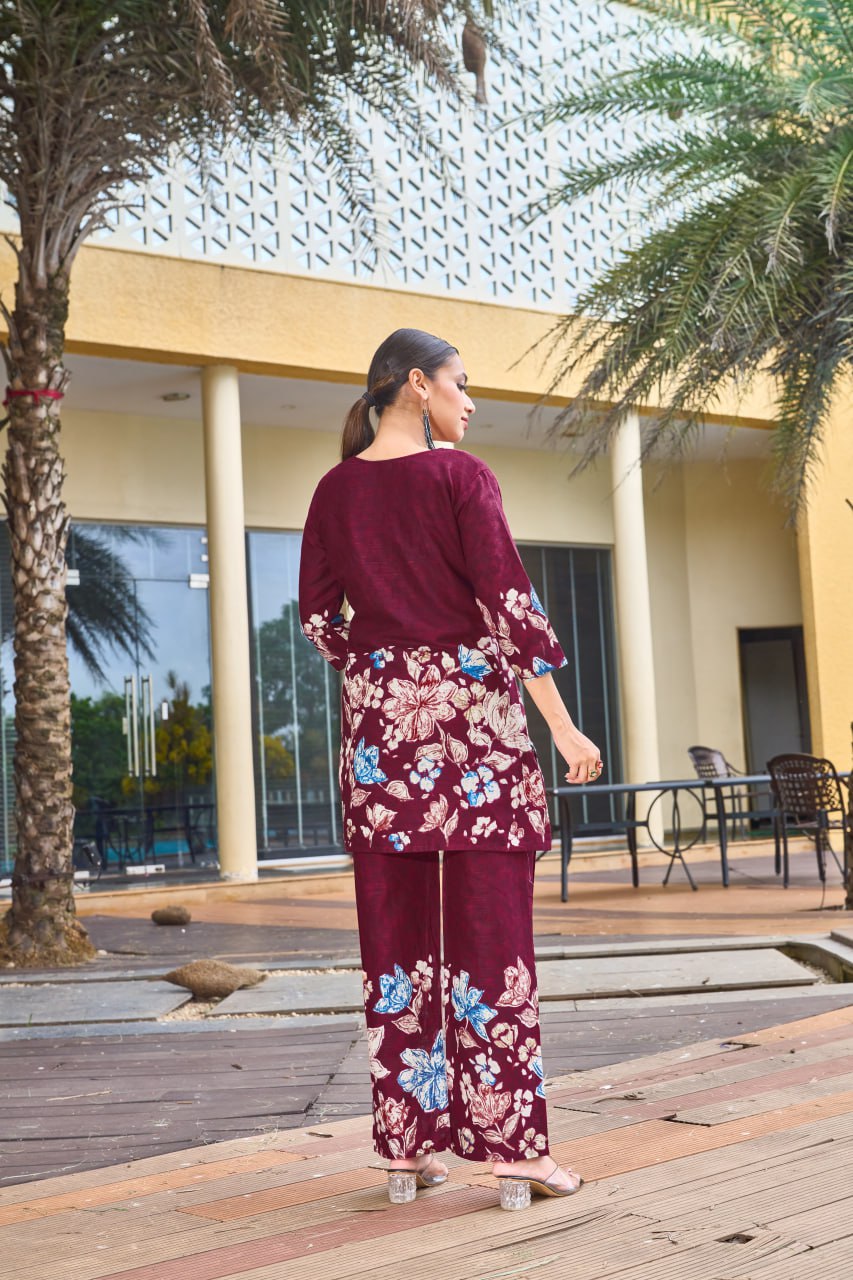 premium floral designer co ord set