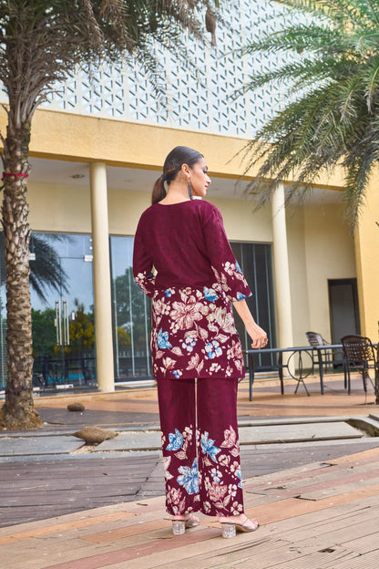 premium floral designer co ord set