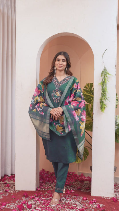 Straight Kurti Pant Dupatta Set