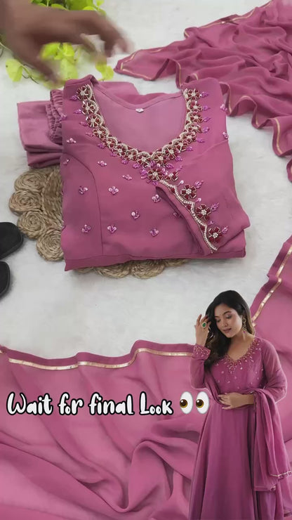 party wear anarkali set for women