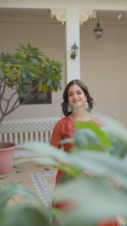 🌸 Designer Kurti Set with hand work 🌸